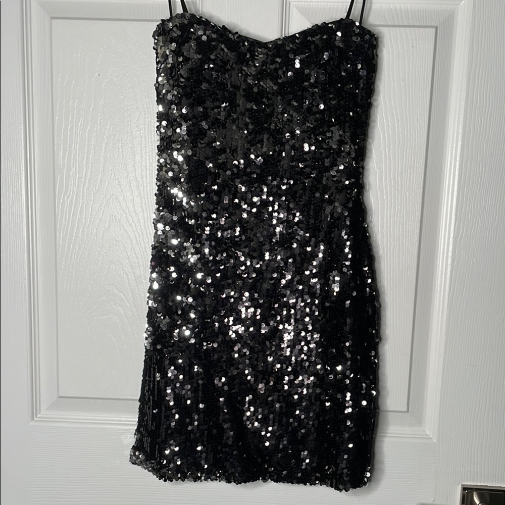 Fredericks of Hollywood strapless Sequin mini Dress Y2K